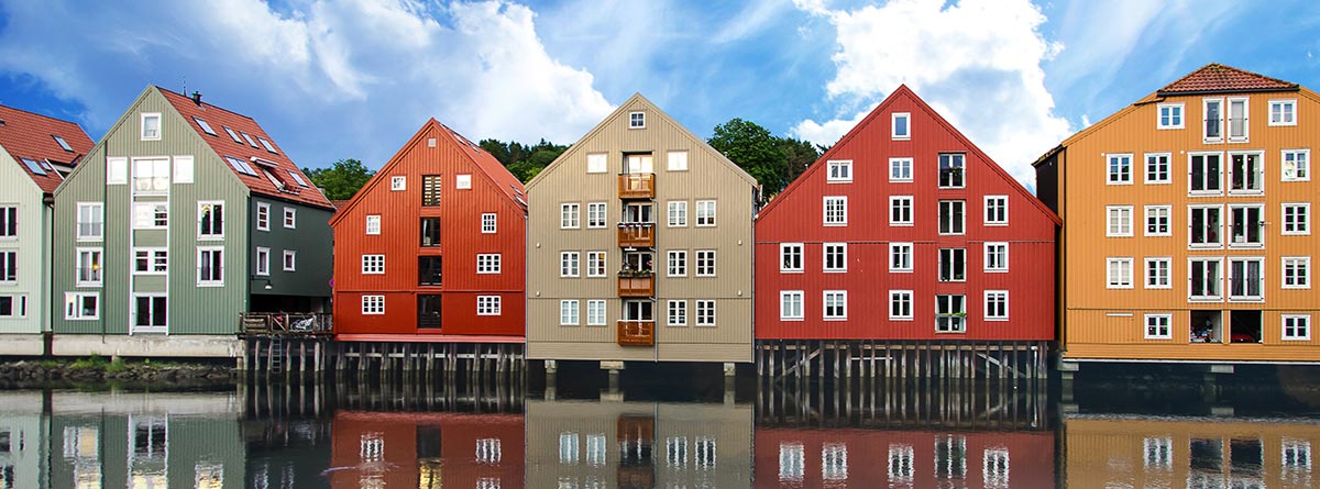 Casas noruegas en Trondheim