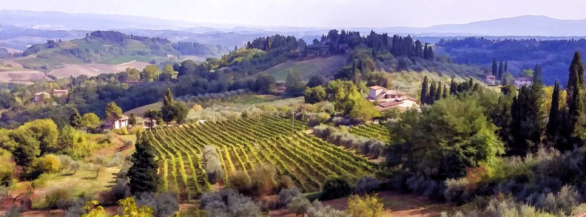 Campo de La Toscana en Italia