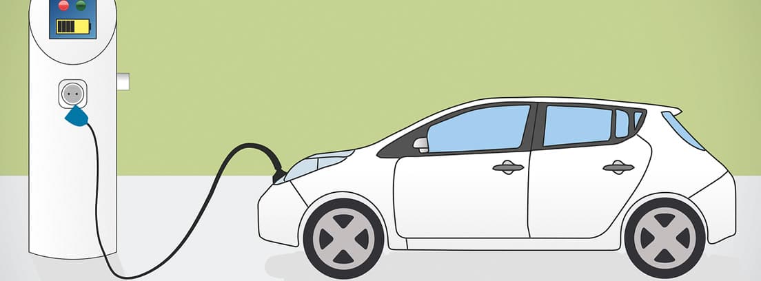 Ilustración de un coche eléctrico