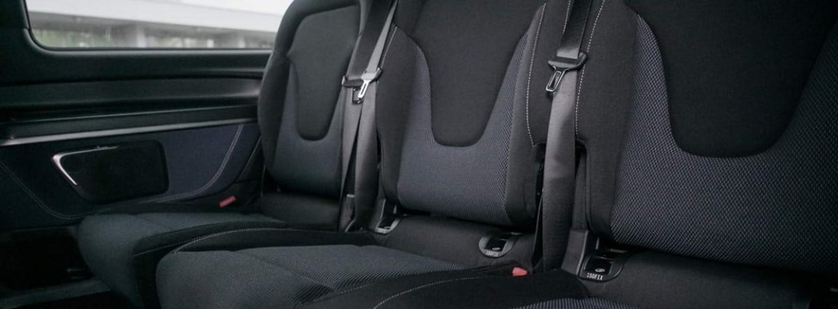 Detalle de los asientos traseros del nuevo Mercedes-Benz EQV