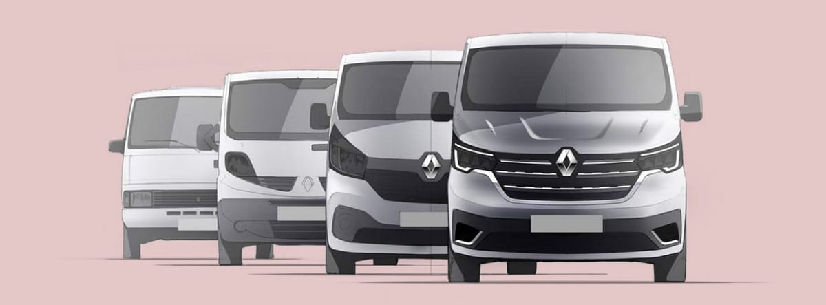 Ilustración de la evolución de la furgoneta Renault Trafic