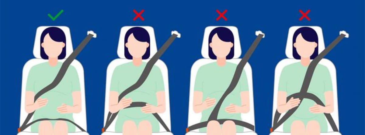 infografía cómo ponerse el cinturón si estás embarazada