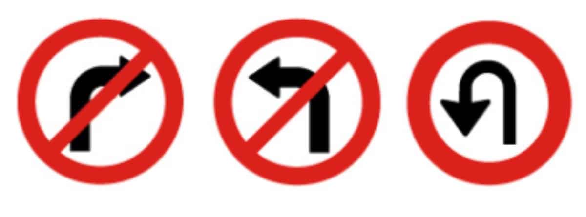 Prohibición de giro a derecha o izquierda