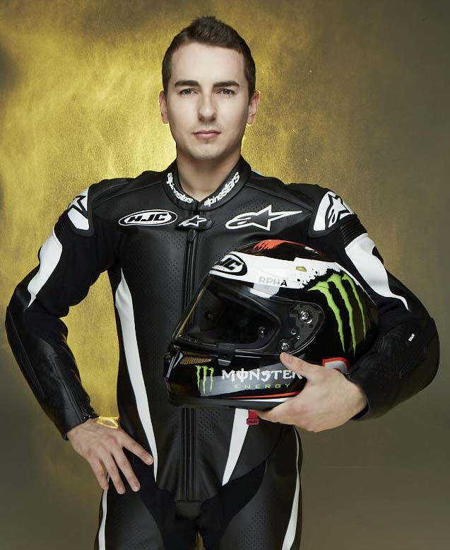 Jorge Lorenzo y cascos HJC Jorge Lorenzo y cascos HJC