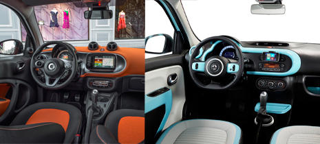 Interior del nuevo Smart Forfour y del nuevo Twingo Interior del nuevo Smart Forfour y del nuevo Twingo