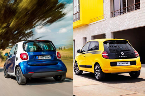 Trasera del nuevo Smart Forfour y del nuevo Twingo Trasera del nuevo Smart Forfour y del nuevo Twingo