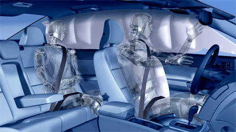 Airbag de cortina Airbag de cortina en un coche